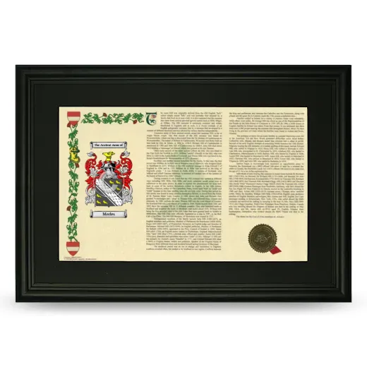 Merles Deluxe Armorial Landscape Framed- Black