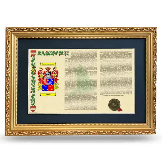 Merlo Deluxe Armorial Landscape Framed - Gold