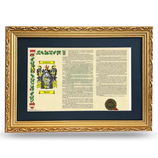 Merven Deluxe Armorial Landscape Framed - Gold