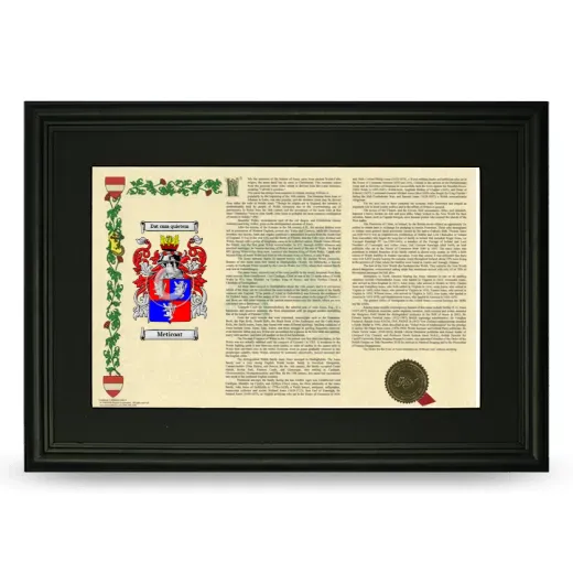 Meticoat Deluxe Armorial Landscape Framed- Black