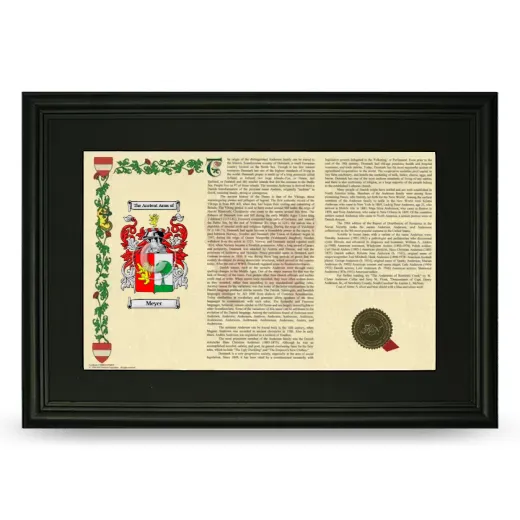 Meyer Deluxe Armorial Landscape Framed- Black