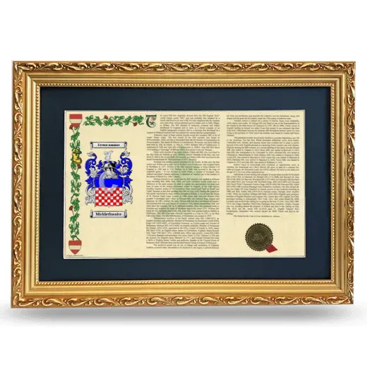 Micklethwaite Deluxe Armorial Landscape Framed - Gold