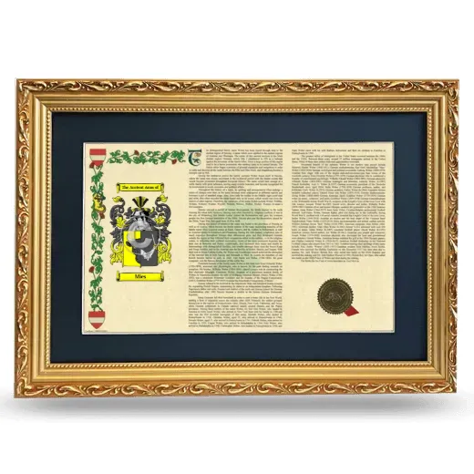 Mies Deluxe Armorial Landscape Framed - Gold