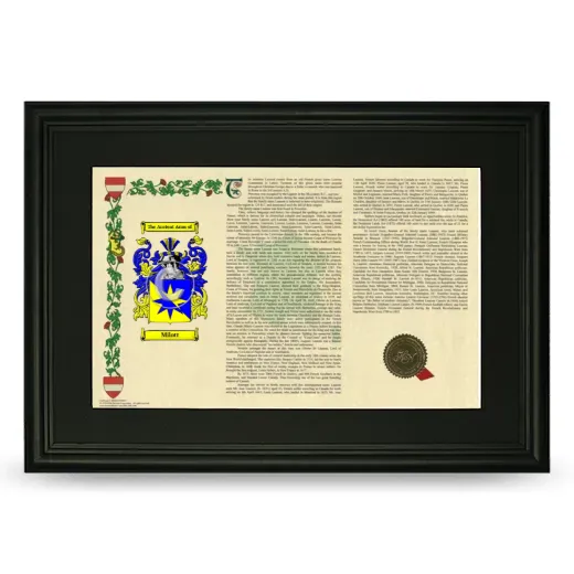 Milott Deluxe Armorial Landscape Framed- Black