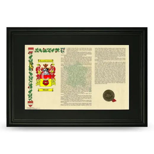 Mirault Deluxe Armorial Landscape Framed- Black