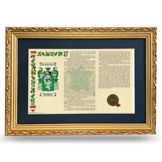 Montignies Deluxe Armorial Landscape Framed - Gold