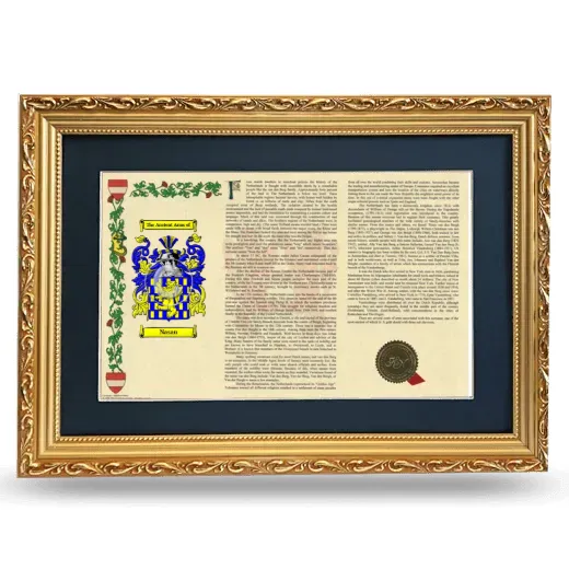 Nasau Deluxe Armorial Landscape Framed - Gold