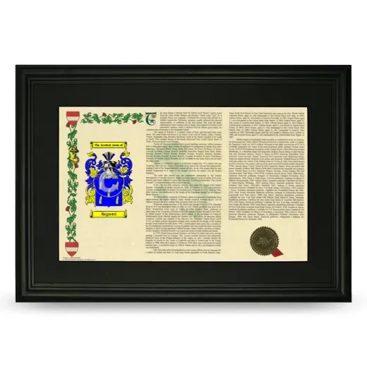 Negretti Deluxe Armorial Landscape Framed- Black