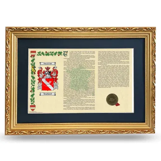 Neuchatel Deluxe Armorial Landscape Framed - Gold