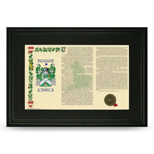 Newholme Deluxe Armorial Landscape Framed- Black