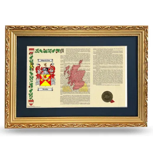 Newlay Deluxe Armorial Landscape Framed - Gold