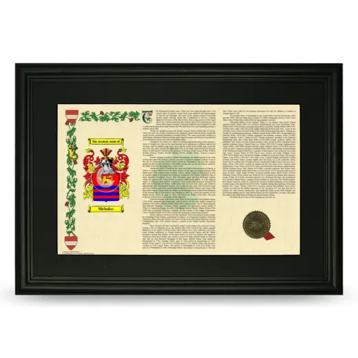 Nicholas Deluxe Armorial Landscape Framed- Black