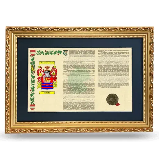 Nicholas Deluxe Armorial Landscape Framed - Gold