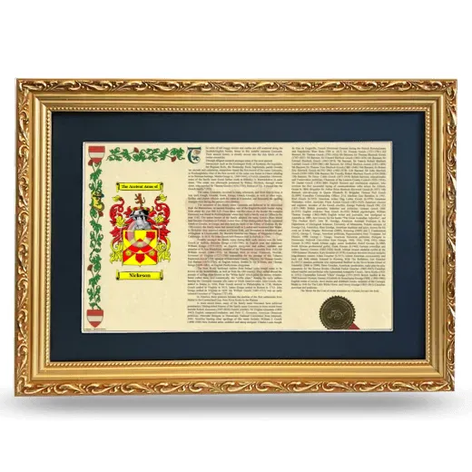 Nickeson Deluxe Armorial Landscape Framed - Gold