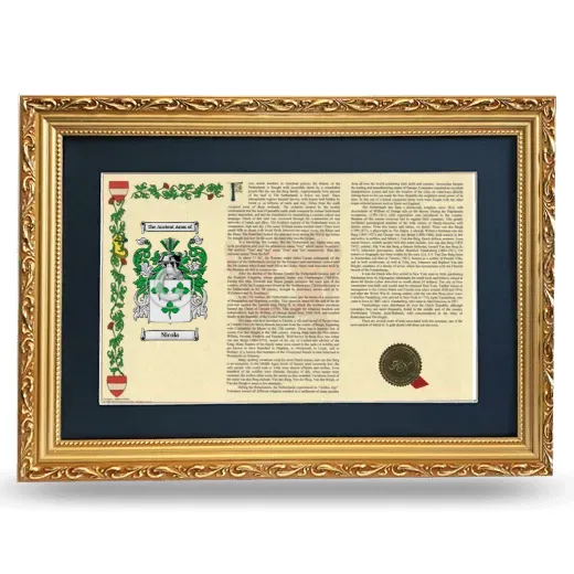 Nicola Deluxe Armorial Landscape Framed - Gold
