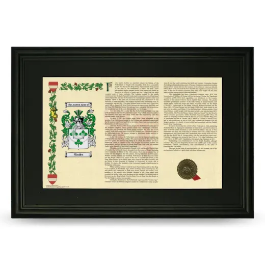 Nicoles Deluxe Armorial Landscape Framed- Black