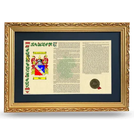 Nige Deluxe Armorial Landscape Framed - Gold