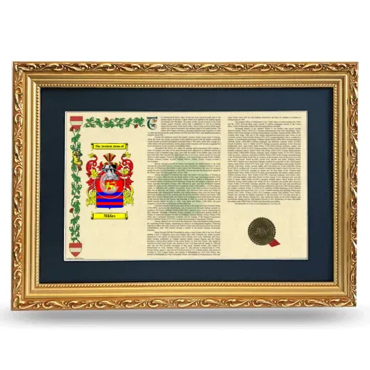 Niklas Deluxe Armorial Landscape Framed - Gold