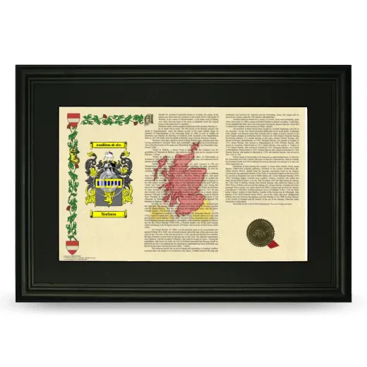 Norham Deluxe Armorial Landscape Framed- Black