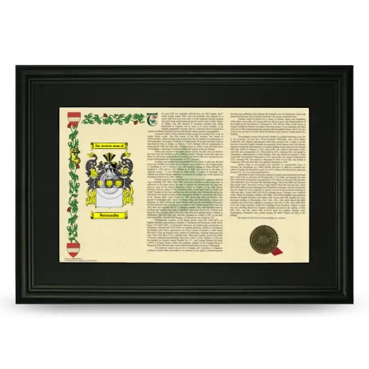 Normanby Deluxe Armorial Landscape Framed- Black