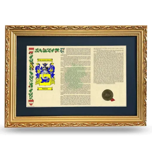 Nudson Deluxe Armorial Landscape Framed - Gold