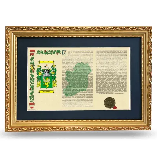 O farrell Deluxe Armorial Landscape Framed - Gold