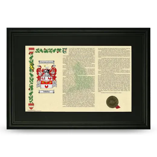 Oakelay Deluxe Armorial Landscape Framed- Black