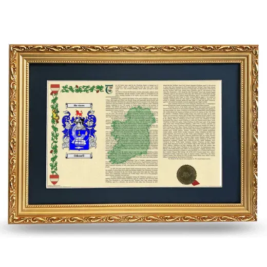 Odonell Deluxe Armorial Landscape Framed - Gold