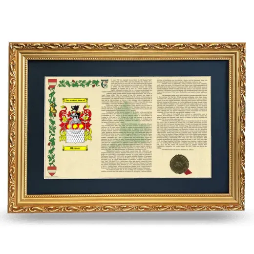 Okeover Deluxe Armorial Landscape Framed - Gold