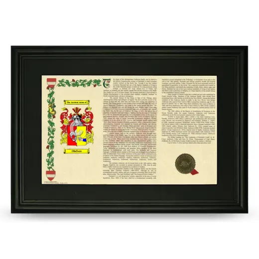 Olafson Deluxe Armorial Landscape Framed- Black