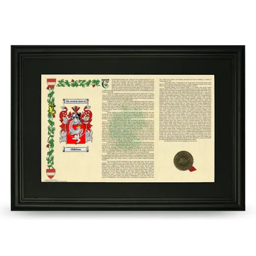 Oldehus Deluxe Armorial Landscape Framed- Black