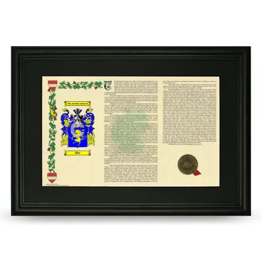 Oler Deluxe Armorial Landscape Framed- Black