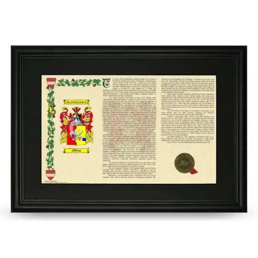 Olffson Deluxe Armorial Landscape Framed- Black