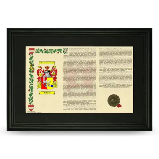 Olofsson Deluxe Armorial Landscape Framed- Black