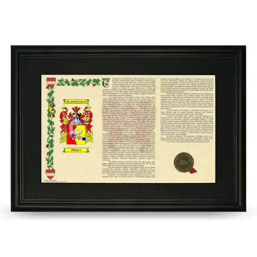 Olson-s Deluxe Armorial Landscape Framed- Black