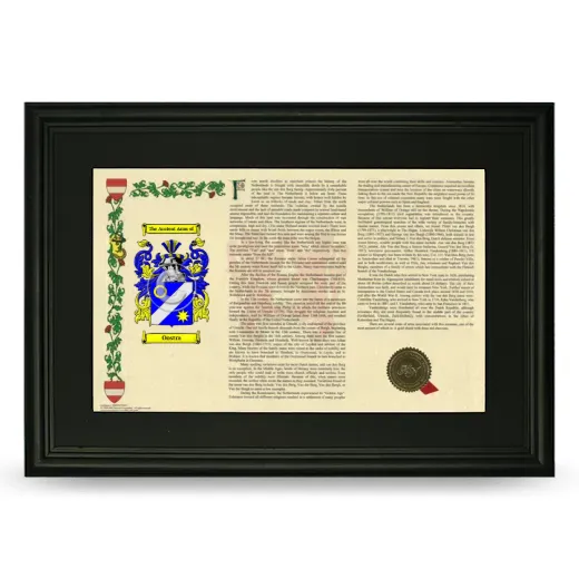 Oostra Deluxe Armorial Landscape Framed- Black