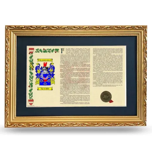 Op en dyke Deluxe Armorial Landscape Framed - Gold