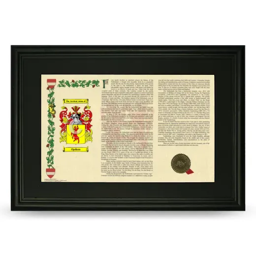 Opdam Deluxe Armorial Landscape Framed- Black
