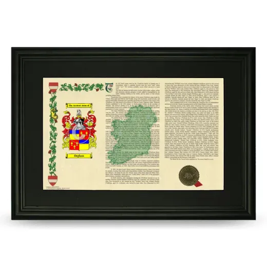 Orghan Deluxe Armorial Landscape Framed- Black