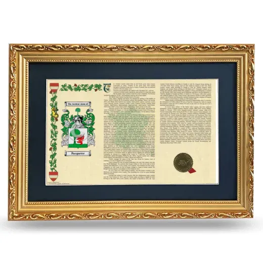 Pacquette Deluxe Armorial Landscape Framed - Gold