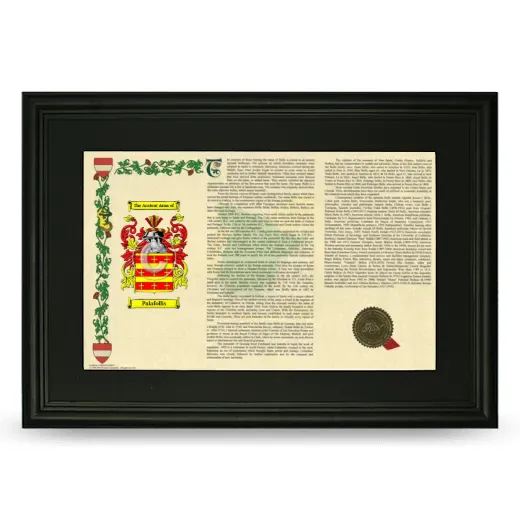 Palafollis Deluxe Armorial Landscape Framed- Black