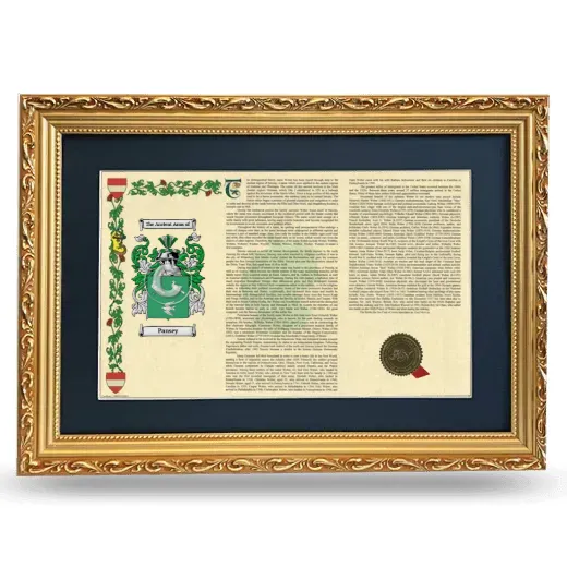 Pansey Deluxe Armorial Landscape Framed - Gold