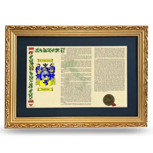 Papalardo Deluxe Armorial Landscape Framed - Gold