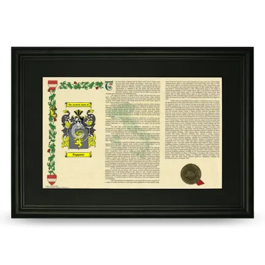 Pappone Deluxe Armorial Landscape Framed- Black