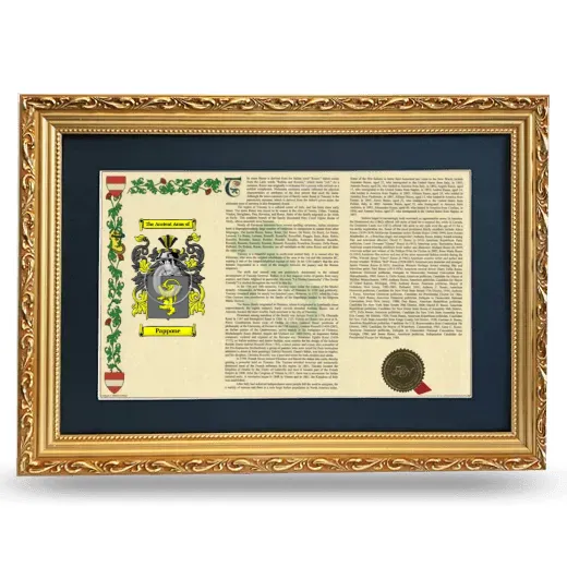 Pappone Deluxe Armorial Landscape Framed - Gold
