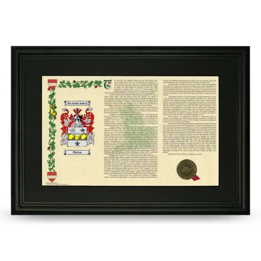 Pattox Deluxe Armorial Landscape Framed- Black