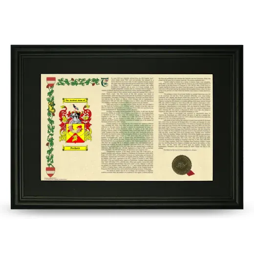 Peckett Deluxe Armorial Landscape Framed- Black