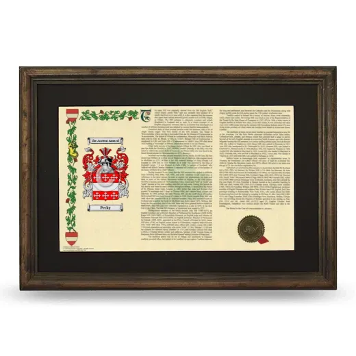 Pecky Deluxe Armorial Landscape Framed - Brown