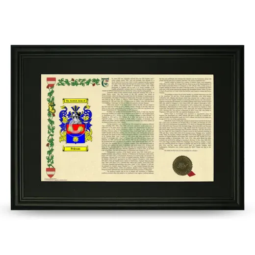 Peirson Deluxe Armorial Landscape Framed- Black