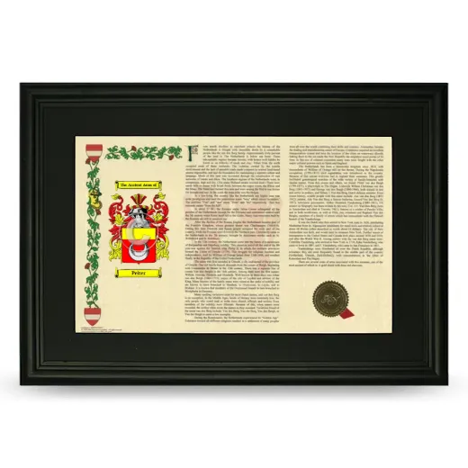 Peiter Deluxe Armorial Landscape Framed- Black